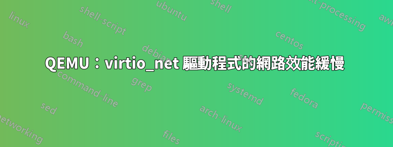 QEMU：virtio_net 驅動程式的網路效能緩慢