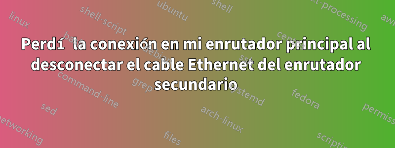 Perdí la conexión en mi enrutador principal al desconectar el cable Ethernet del enrutador secundario