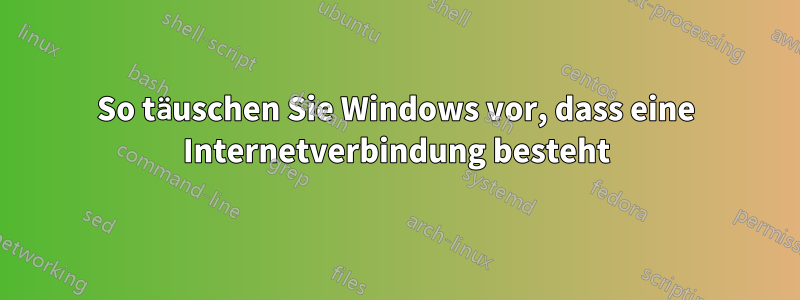 So täuschen Sie Windows vor, dass eine Internetverbindung besteht