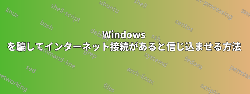 Windows を騙してインターネット接続があると信じ込ませる方法