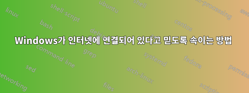 Windows가 인터넷에 연결되어 있다고 믿도록 속이는 방법