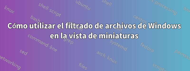 Cómo utilizar el filtrado de archivos de Windows en la vista de miniaturas