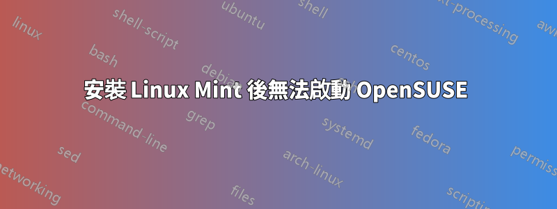 安裝 Linux Mint 後無法啟動 OpenSUSE