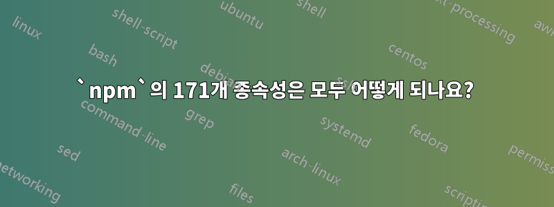 `npm`의 171개 종속성은 모두 어떻게 되나요?