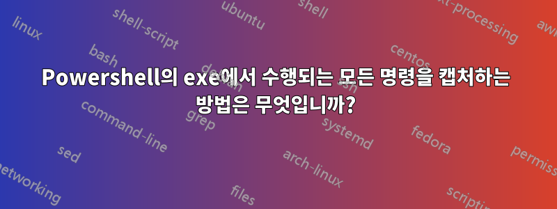 Powershell의 exe에서 수행되는 모든 명령을 캡처하는 방법은 무엇입니까?