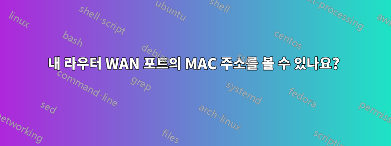 내 라우터 WAN 포트의 MAC 주소를 볼 수 있나요?