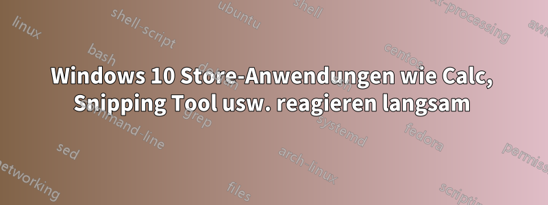 Windows 10 Store-Anwendungen wie Calc, Snipping Tool usw. reagieren langsam