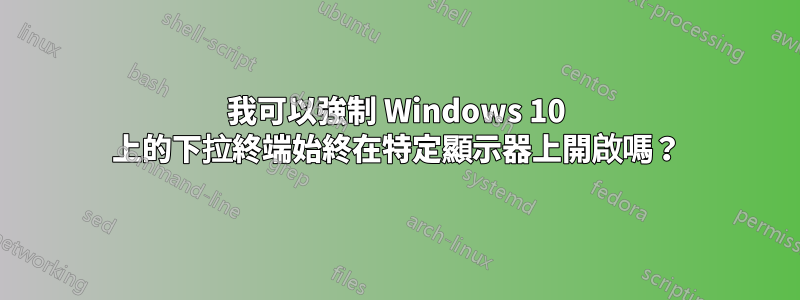 我可以強制 Windows 10 上的下拉終端始終在特定顯示器上開啟嗎？