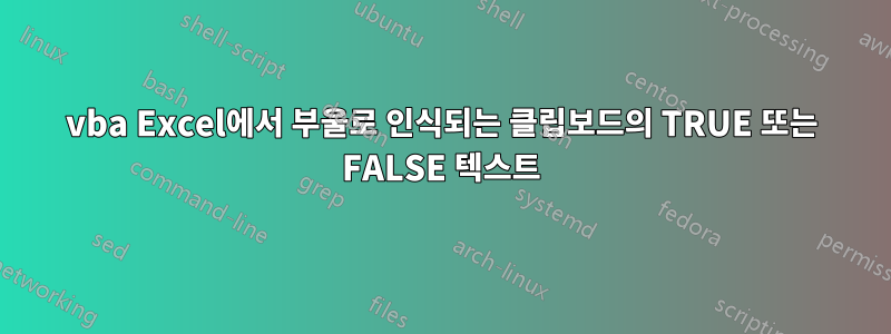 vba Excel에서 부울로 인식되는 클립보드의 TRUE 또는 FALSE 텍스트