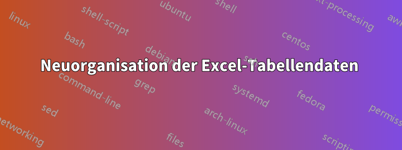 Neuorganisation der Excel-Tabellendaten