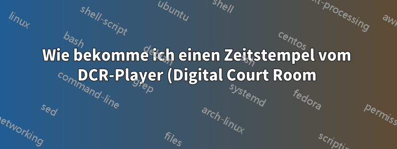 Wie bekomme ich einen Zeitstempel vom DCR-Player (Digital Court Room) in ein Textverarbeitungsprogramm?