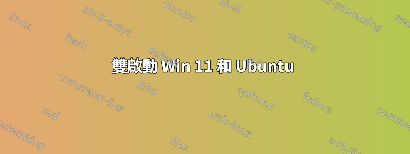 雙啟動 Win 11 和 Ubuntu