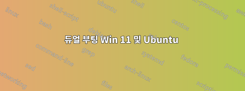 듀얼 부팅 Win 11 및 Ubuntu