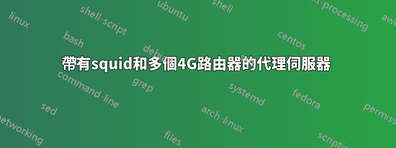 帶有squid和多個4G路由器的代理伺服器