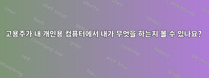 고용주가 내 개인용 컴퓨터에서 내가 무엇을 하는지 볼 수 있나요?