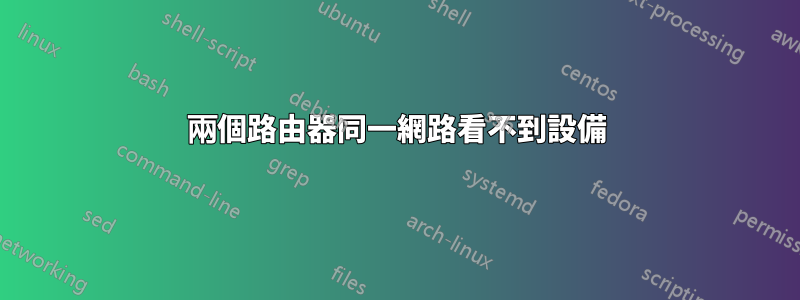 兩個路由器同一網路看不到設備