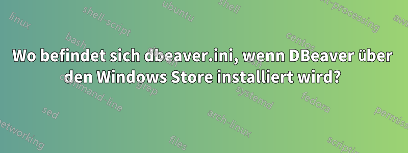 Wo befindet sich dbeaver.ini, wenn DBeaver über den Windows Store installiert wird?
