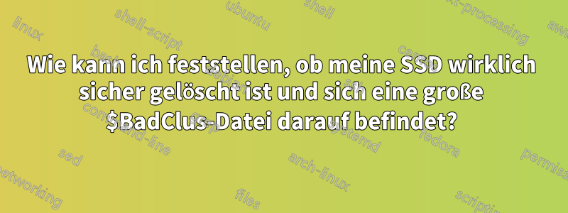 Wie kann ich feststellen, ob meine SSD wirklich sicher gelöscht ist und sich eine große $BadClus-Datei darauf befindet?