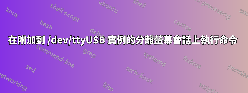 在附加到 /dev/ttyUSB 實例的分離螢幕會話上執行命令