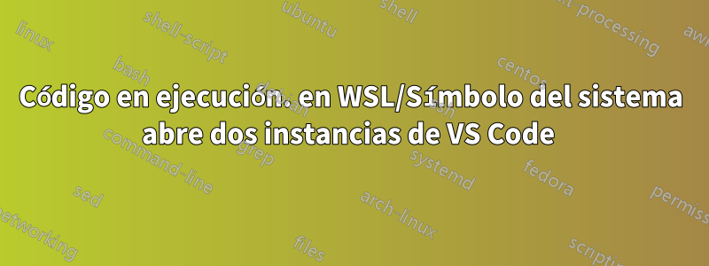 Código en ejecución. en WSL/Símbolo del sistema abre dos instancias de VS Code 