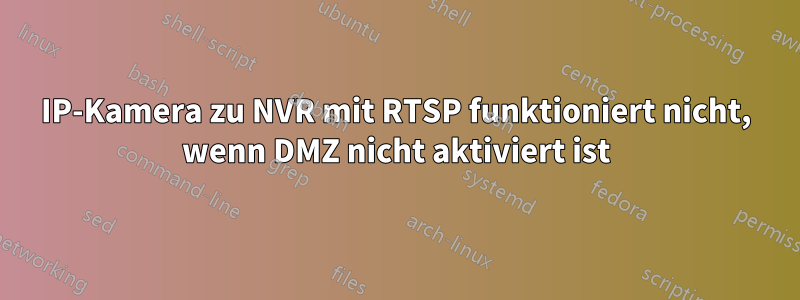 IP-Kamera zu NVR mit RTSP funktioniert nicht, wenn DMZ nicht aktiviert ist