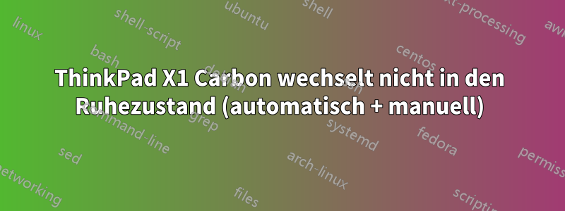 ThinkPad X1 Carbon wechselt nicht in den Ruhezustand (automatisch + manuell)