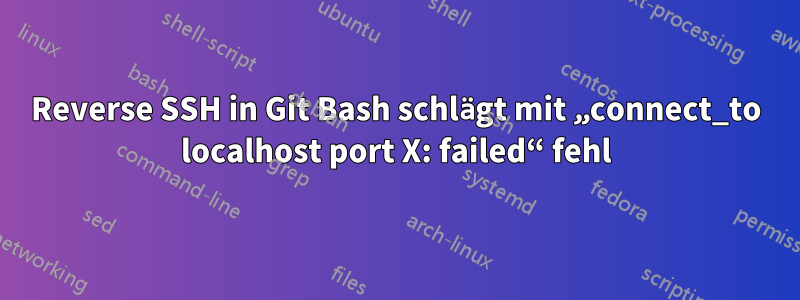 Reverse SSH in Git Bash schlägt mit „connect_to localhost port X: failed“ fehl