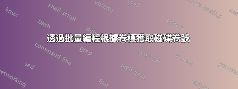 透過批量編程根據卷標獲取磁碟卷號