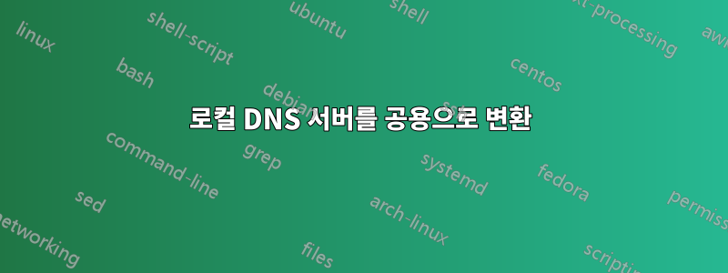 로컬 DNS 서버를 공용으로 변환