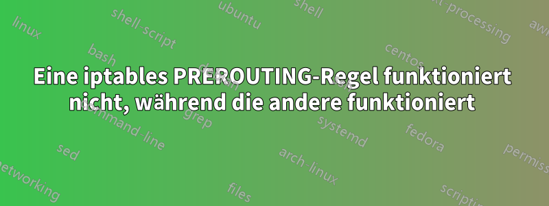 Eine iptables PREROUTING-Regel funktioniert nicht, während die andere funktioniert
