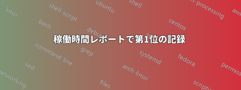 稼働時間レポートで第1位の記録