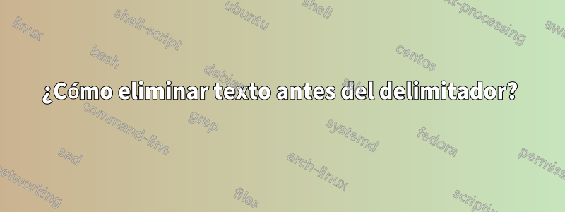 ¿Cómo eliminar texto antes del delimitador?