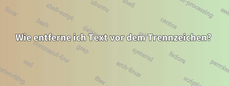 Wie entferne ich Text vor dem Trennzeichen?