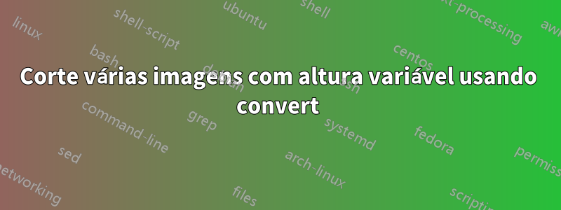 Corte várias imagens com altura variável usando convert