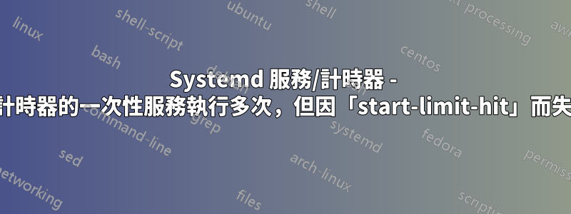 Systemd 服務/計時器 - 帶計時器的一次性服務執行多次，但因「start-limit-hit」而失敗