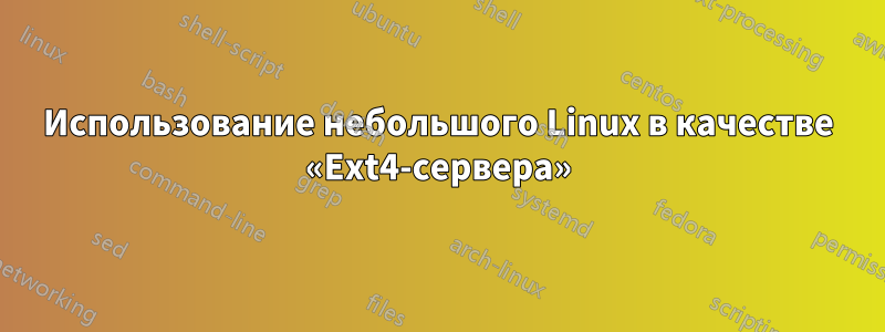 Использование небольшого Linux в качестве «Ext4-сервера»