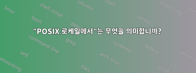 "POSIX 로케일에서"는 무엇을 의미합니까?