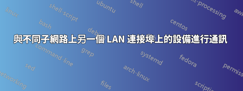 與不同子網路上另一個 LAN 連接埠上的設備進行通訊