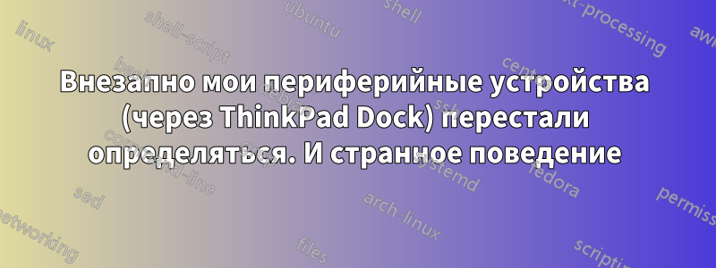 Внезапно мои периферийные устройства (через ThinkPad Dock) перестали определяться. И странное поведение