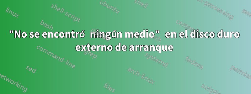 "No se encontró ningún medio" en el disco duro externo de arranque