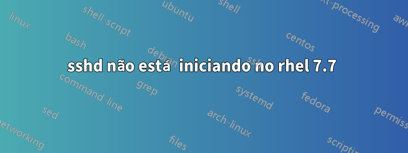 sshd não está iniciando no rhel 7.7