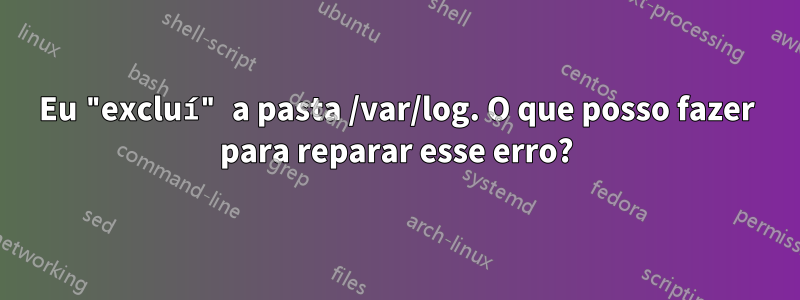 Eu "excluí" a pasta /var/log. O que posso fazer para reparar esse erro?