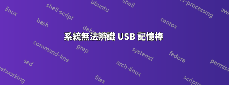 系統無法辨識 USB 記憶棒