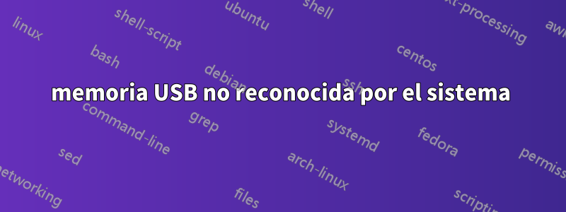 memoria USB no reconocida por el sistema