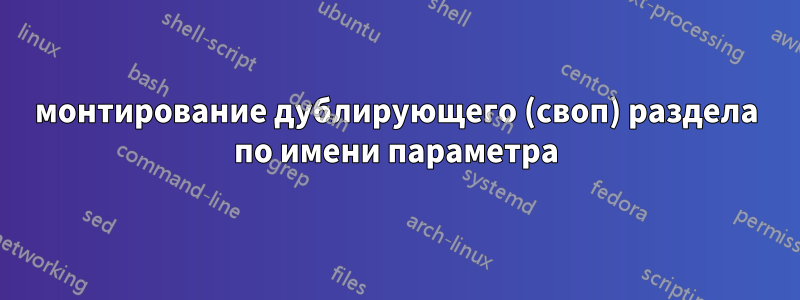 монтирование дублирующего (своп) раздела по имени параметра