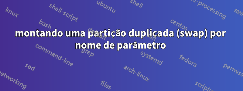 montando uma partição duplicada (swap) por nome de parâmetro