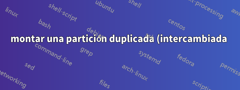 montar una partición duplicada (intercambiada) por nombre de parámetro
