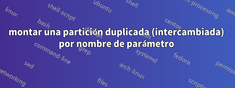 montar una partición duplicada (intercambiada) por nombre de parámetro