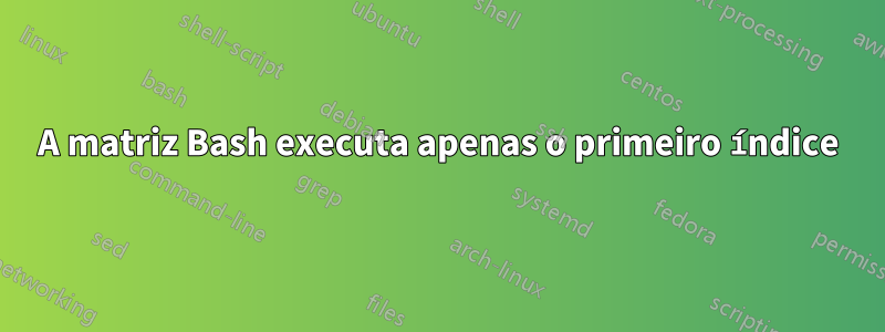 A matriz Bash executa apenas o primeiro índice