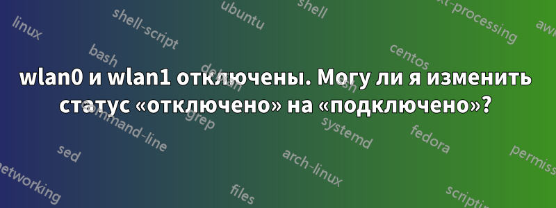 wlan0 и wlan1 отключены. Могу ли я изменить статус «отключено» на «подключено»?